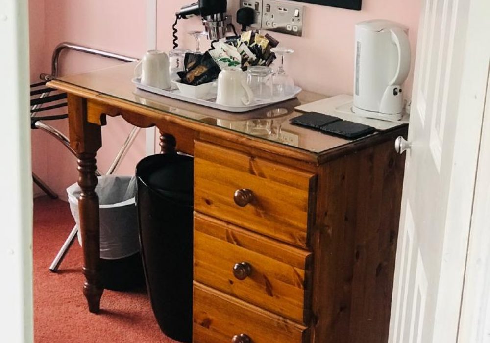 Dressing table with hairdryer